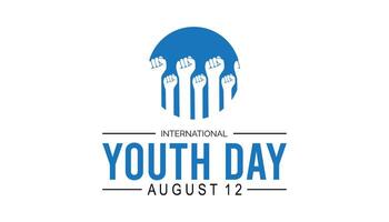 International Youth Day is observed every year on August.banner design template illustration background design. vector