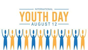 International Youth Day is observed every year on August.banner design template illustration background design. vector