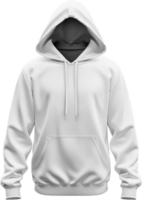 White Hoodie with Front Pocket and Hood.. png