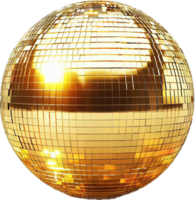 Golden Disco Ball Reflecting Light. png