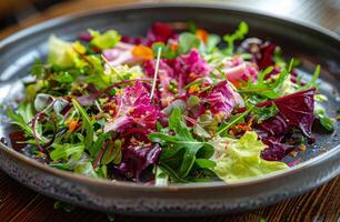 Bowl Filled With Green and Red Vegetables photo