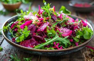 Bowl Filled With Green and Red Vegetables photo
