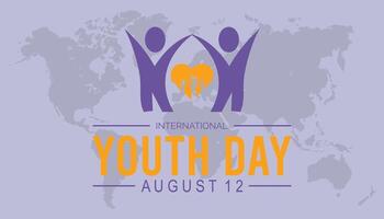 International Youth Day is observed every year on August.banner design template illustration background design. vector