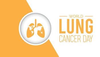 mundo pulmón cáncer día es observado cada año en agosto.banner diseño modelo ilustración antecedentes diseño. vector