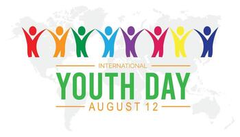 International Youth Day is observed every year on August.banner design template illustration background design. vector