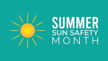 Summer Sun Safety Month is observed every year on August.banner design template illustration background design. vector