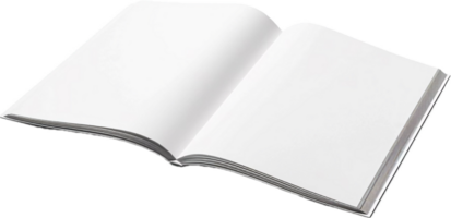 Open Blank Book with White Pages. png