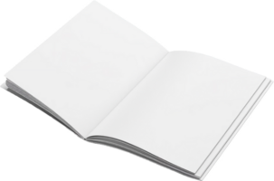 Open Blank Book with White Pages. png