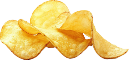 Stack of Curved Potato Chips. png