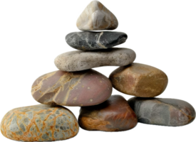 apilado piedras en equilibrado pirámide. png