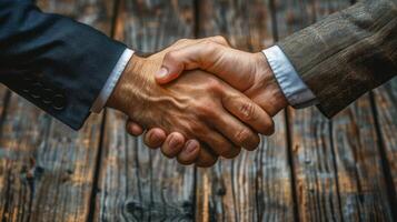 Close Up of Two People Shaking Hands photo