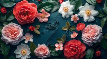 Array of Flowers on Table photo