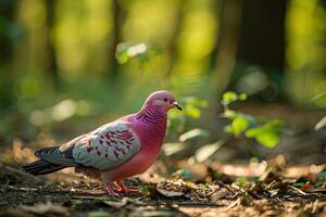 el rosado desnudo columba livia foto