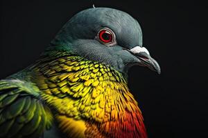 Mystic portrait of Pink-necked Green Pigeon in studio, photo