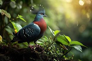 Victoria Crowned Pigeon, Full body shot,Telephoto View, photo