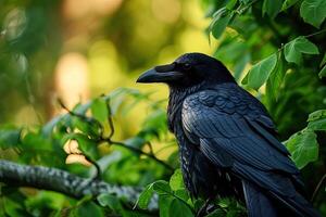 The Black Father Crow In Forrest photo
