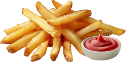 croccante francese patatine fritte con ketchup. png