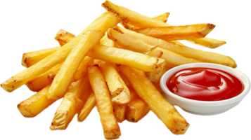 croccante francese patatine fritte con ketchup. png