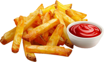 Crispy French Fries with Ketchup. png