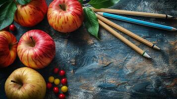 Group of Apples on Table photo