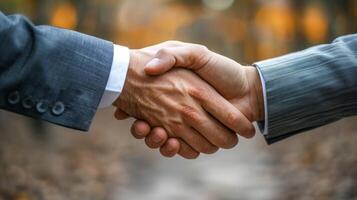 Close Up of Two People Shaking Hands photo