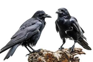 A Couple of Crows Standing in Studio photo