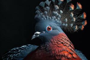 victoria crowned pigeon standing in the studio photo