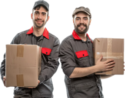 glimlachen levering Mens Holding karton dozen. png