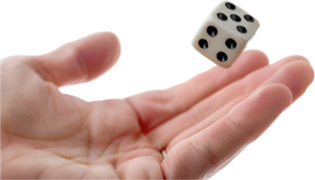 Hand Holding and Rolling Dice Close-Up. png