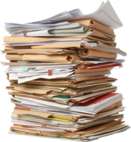 Stack of Messy Office Documents and Files. png