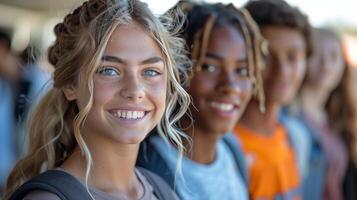 Group of Young Women Standing Together photo