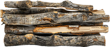 Stack of Chopped Firewood Logs. png