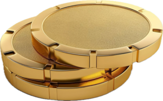 Stack of Golden Casino Chips. png