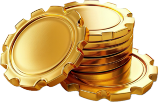 Stack of Golden Casino Chips. png