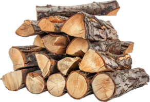 Stack of Chopped Firewood Logs. png