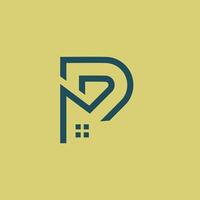 Letter P design element idea with creative house concept vector