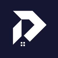Letter P design element idea with creative house concept vector
