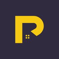 Letter P design element idea with creative house concept vector
