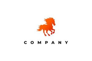 a fiery horse running modern logo vector