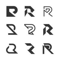 Set of letter R design element bundle idea with creative concept vector
