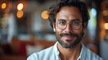Smiling Man With Glasses and Beard photo