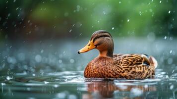Duck Floating on Body of Water photo