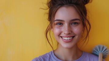 Close Up of Person With Curly Hair photo