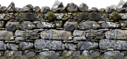 Weathered Stone Wall with Moss. png