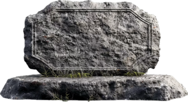 Weathered Ornate Stone Plaque. png