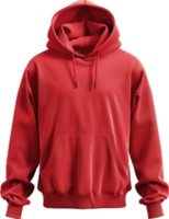 Red Hoodie with Front Pocket and Drawstrings. png