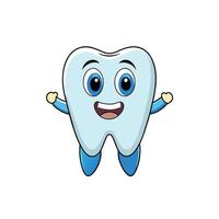 Cute Teeth Mascote Logo For Dentist Isolated On White Background vector