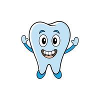 Cute Teeth Mascote Logo For Dentist Isolated On White Background vector