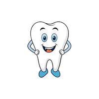 Cute Teeth Mascote Logo For Dentist Isolated On White Background vector