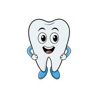 Cute Teeth Mascote Logo For Dentist Isolated On White Background vector